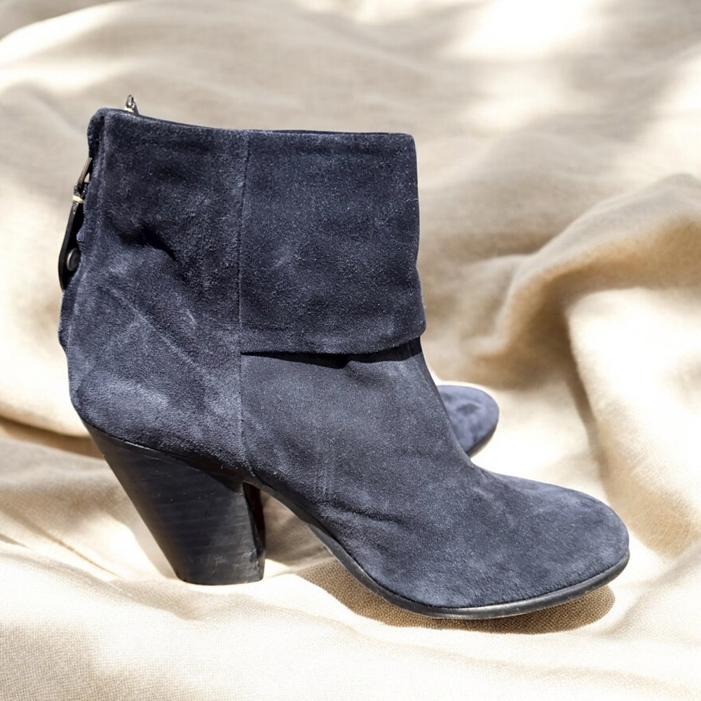 Rag & Bone Margot Navy Suede Bootie